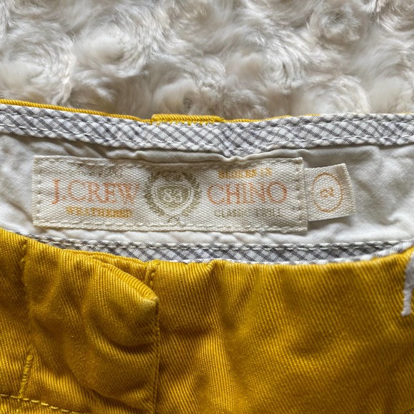 J. Crew Mustard Yellow Embroidered Elephant Classic Chino Shorts - Picture 4 of 8